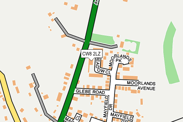 CW8 2LZ map - OS OpenMap – Local (Ordnance Survey)