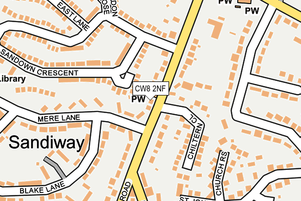 CW8 2NF map - OS OpenMap – Local (Ordnance Survey)