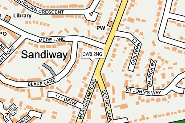 CW8 2NG map - OS OpenMap – Local (Ordnance Survey)