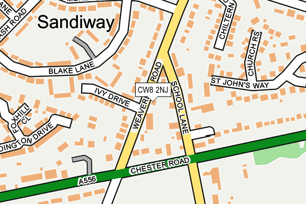 CW8 2NJ map - OS OpenMap – Local (Ordnance Survey)