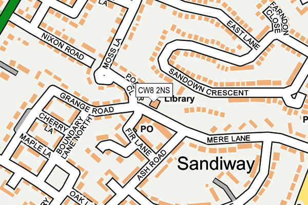 CW8 2NS map - OS OpenMap – Local (Ordnance Survey)