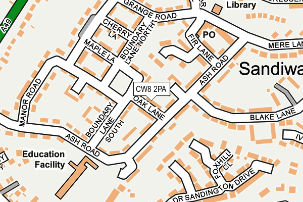 CW8 2PA map - OS OpenMap – Local (Ordnance Survey)