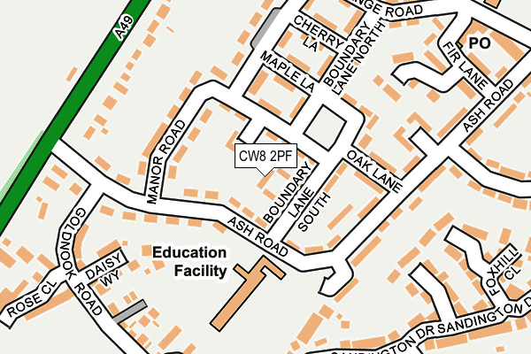 CW8 2PF map - OS OpenMap – Local (Ordnance Survey)