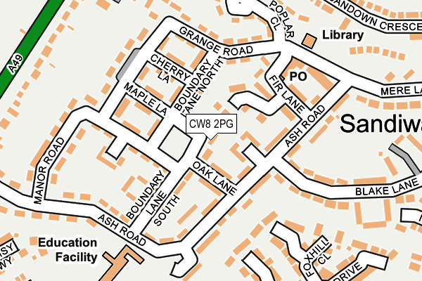 CW8 2PG map - OS OpenMap – Local (Ordnance Survey)