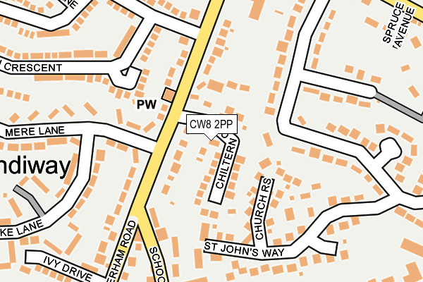 CW8 2PP map - OS OpenMap – Local (Ordnance Survey)