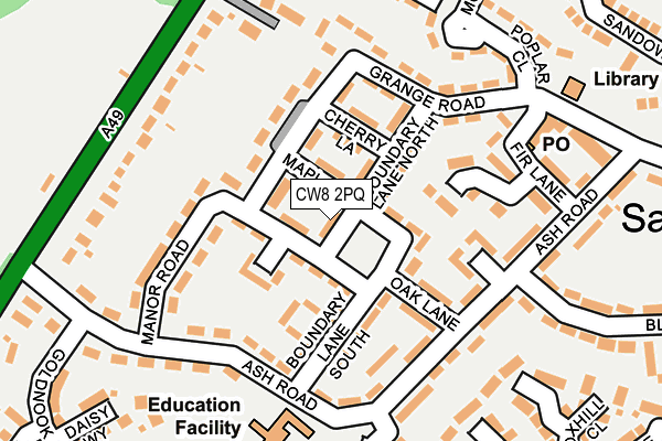 CW8 2PQ map - OS OpenMap – Local (Ordnance Survey)
