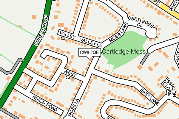 CW8 2QE map - OS OpenMap – Local (Ordnance Survey)