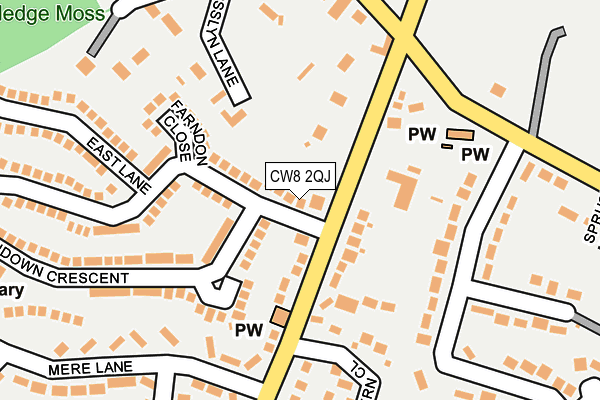 CW8 2QJ map - OS OpenMap – Local (Ordnance Survey)