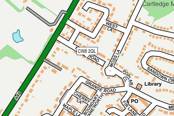 CW8 2QL map - OS OpenMap – Local (Ordnance Survey)