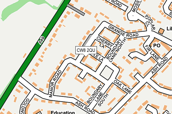 CW8 2QU map - OS OpenMap – Local (Ordnance Survey)