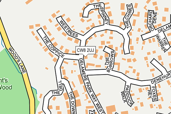 CW8 2UJ map - OS OpenMap – Local (Ordnance Survey)