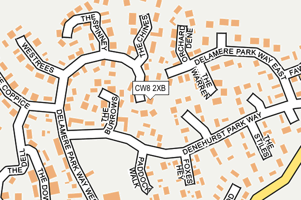 CW8 2XB map - OS OpenMap – Local (Ordnance Survey)