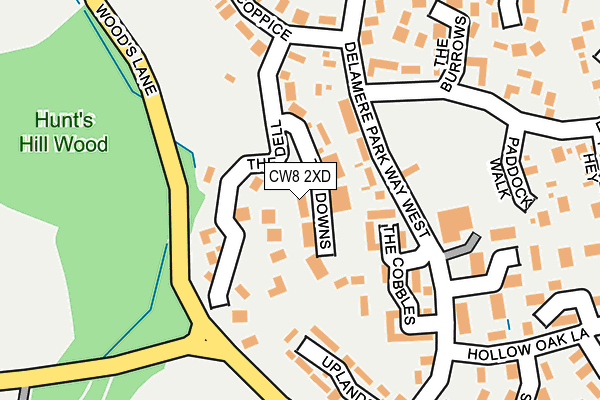 CW8 2XD map - OS OpenMap – Local (Ordnance Survey)