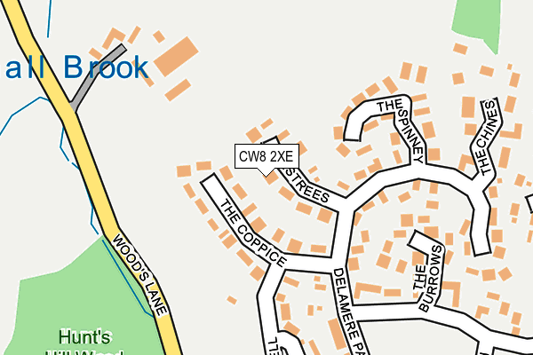 CW8 2XE map - OS OpenMap – Local (Ordnance Survey)