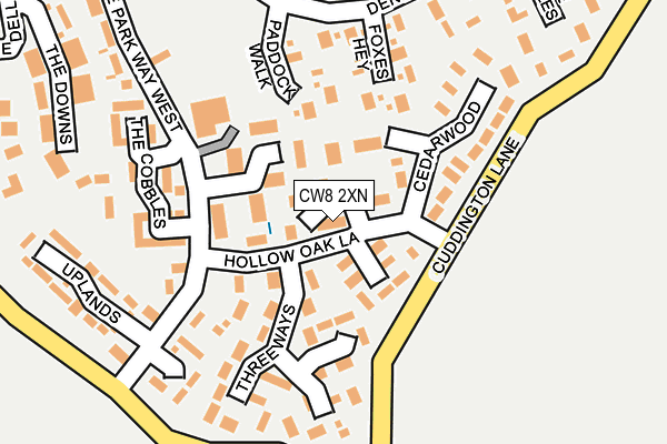 CW8 2XN map - OS OpenMap – Local (Ordnance Survey)