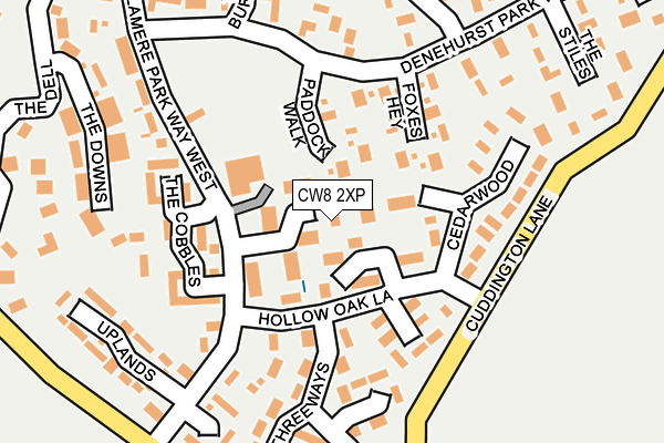 CW8 2XP map - OS OpenMap – Local (Ordnance Survey)