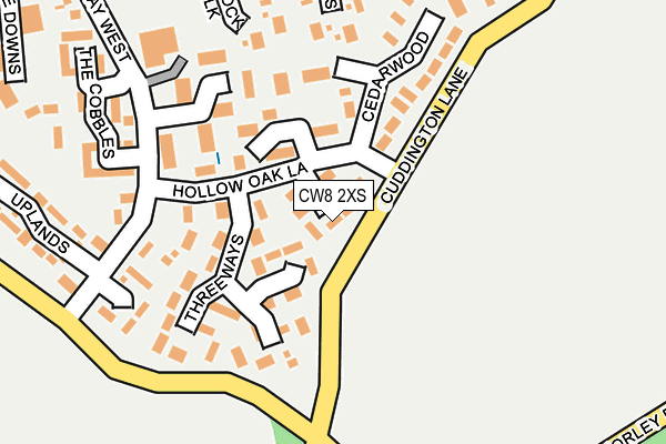 CW8 2XS map - OS OpenMap – Local (Ordnance Survey)