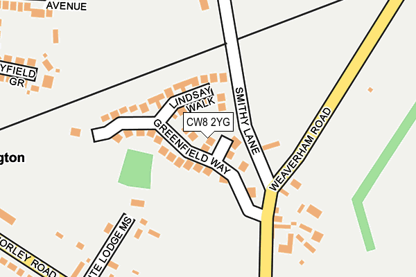 CW8 2YG map - OS OpenMap – Local (Ordnance Survey)