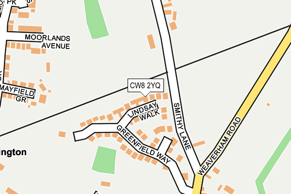 CW8 2YQ map - OS OpenMap – Local (Ordnance Survey)