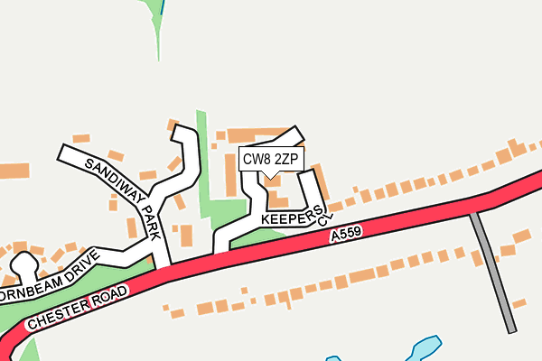 CW8 2ZP map - OS OpenMap – Local (Ordnance Survey)