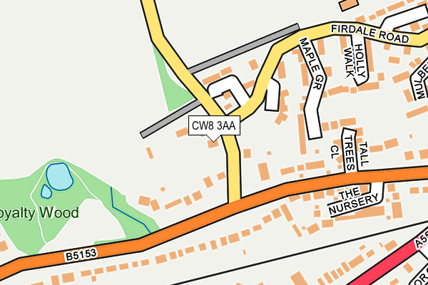 CW8 3AA map - OS OpenMap – Local (Ordnance Survey)