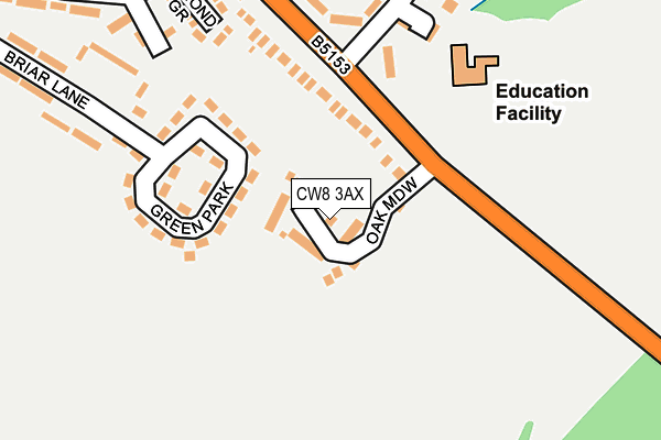 CW8 3AX map - OS OpenMap – Local (Ordnance Survey)