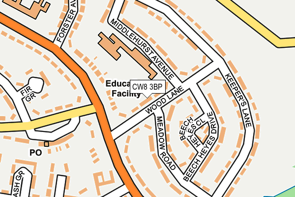 CW8 3BP map - OS OpenMap – Local (Ordnance Survey)