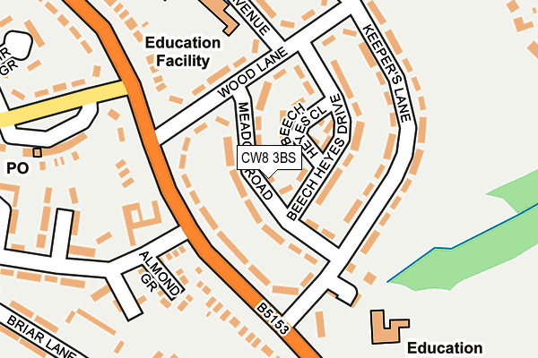 CW8 3BS map - OS OpenMap – Local (Ordnance Survey)