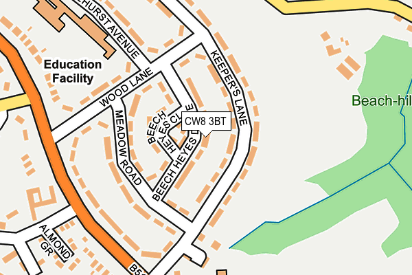 CW8 3BT map - OS OpenMap – Local (Ordnance Survey)