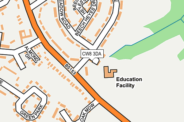 CW8 3DA map - OS OpenMap – Local (Ordnance Survey)