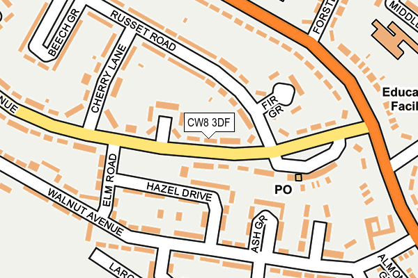 CW8 3DF map - OS OpenMap – Local (Ordnance Survey)