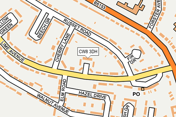 CW8 3DH map - OS OpenMap – Local (Ordnance Survey)