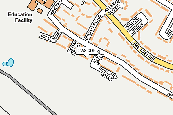 CW8 3DP map - OS OpenMap – Local (Ordnance Survey)