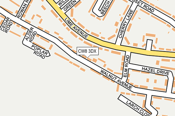 CW8 3DX map - OS OpenMap – Local (Ordnance Survey)