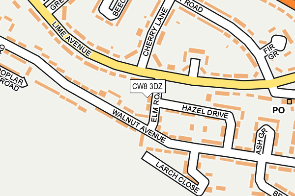 CW8 3DZ map - OS OpenMap – Local (Ordnance Survey)