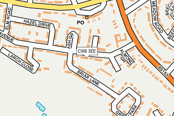 CW8 3EE map - OS OpenMap – Local (Ordnance Survey)