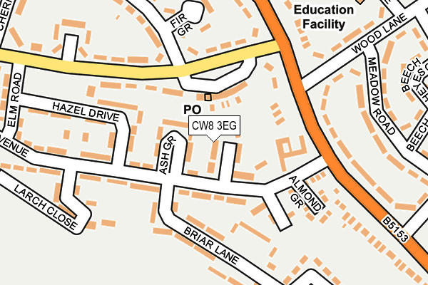 CW8 3EG map - OS OpenMap – Local (Ordnance Survey)