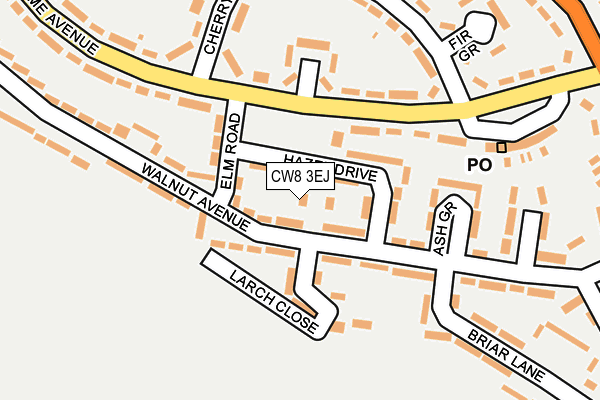 CW8 3EJ map - OS OpenMap – Local (Ordnance Survey)