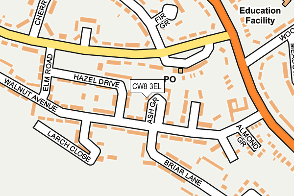 CW8 3EL map - OS OpenMap – Local (Ordnance Survey)