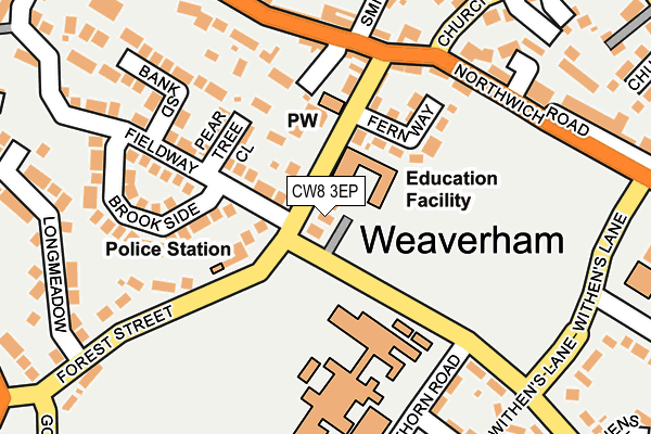 CW8 3EP map - OS OpenMap – Local (Ordnance Survey)