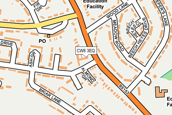 CW8 3EQ map - OS OpenMap – Local (Ordnance Survey)