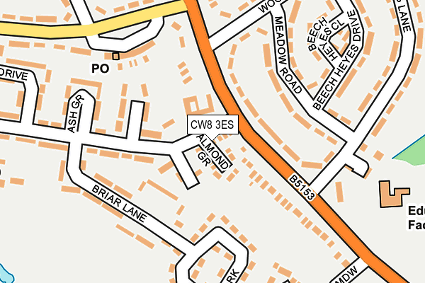 CW8 3ES map - OS OpenMap – Local (Ordnance Survey)