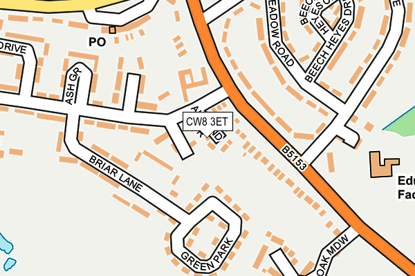 CW8 3ET map - OS OpenMap – Local (Ordnance Survey)