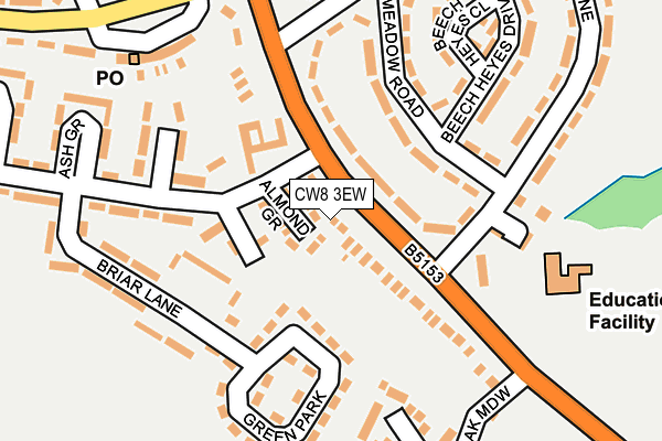 CW8 3EW map - OS OpenMap – Local (Ordnance Survey)