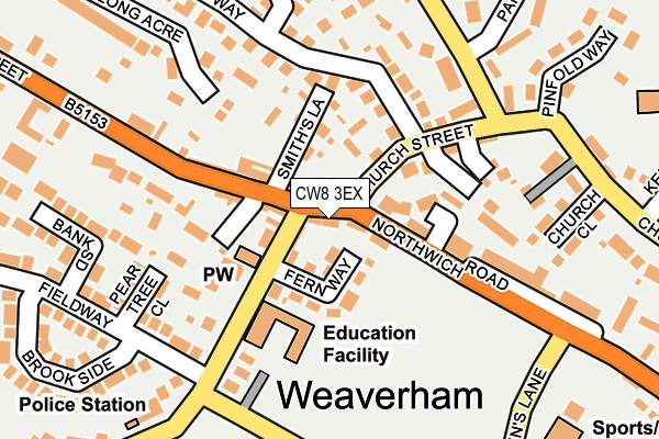 CW8 3EX map - OS OpenMap – Local (Ordnance Survey)