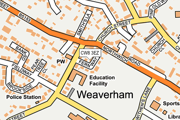 CW8 3EZ map - OS OpenMap – Local (Ordnance Survey)