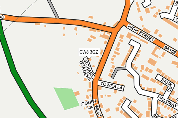 CW8 3GZ map - OS OpenMap – Local (Ordnance Survey)