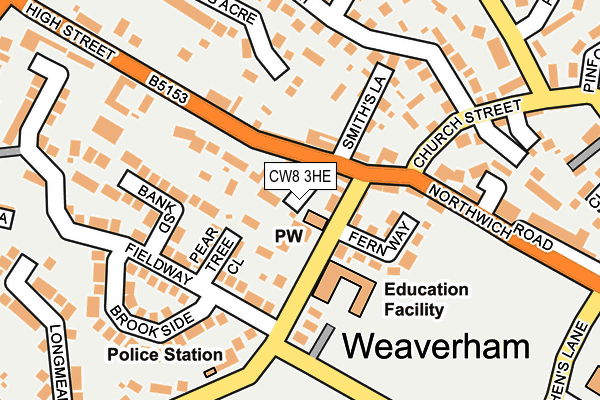 CW8 3HE map - OS OpenMap – Local (Ordnance Survey)