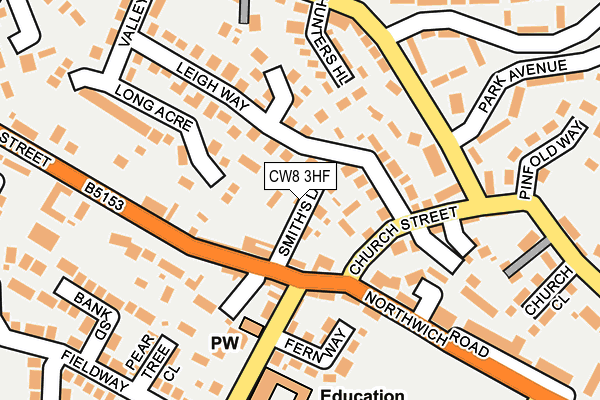 CW8 3HF map - OS OpenMap – Local (Ordnance Survey)