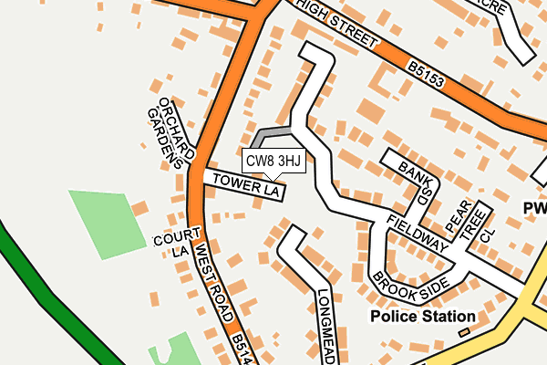 CW8 3HJ map - OS OpenMap – Local (Ordnance Survey)